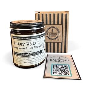 Water Witch -Limited Edition 9 oz Organic Soy Candle (NIB) Sage & Sea Salt Scent